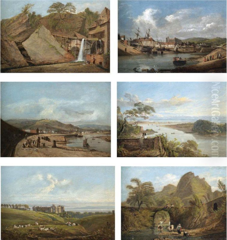 Various Properties
 

 
 
 

 
 Aberdyllis Mill, Yale Of Neath; Swansea Ferry, Glamorganshire; Swansea From The Western Pier; The Mouth Of The Neath River From Britonferry; St Donat's Castle, Glamorg Oil Painting by George Orleans Delamotte