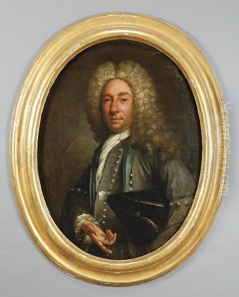 Ritratto Di Gentiluomo Con Parrucca Oil Painting by Giovanni Maria delle, called Mulinaretto Piane