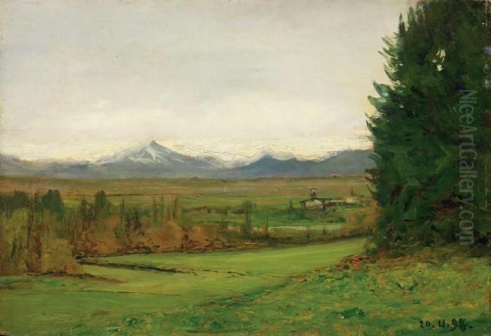 Paesaggio Oil Painting by Lorenzo Delleani