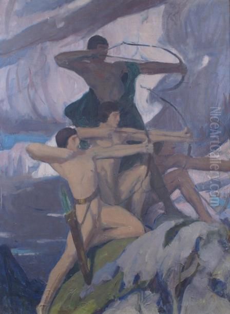 Les Archers Oil Painting by Gabriel Deluc