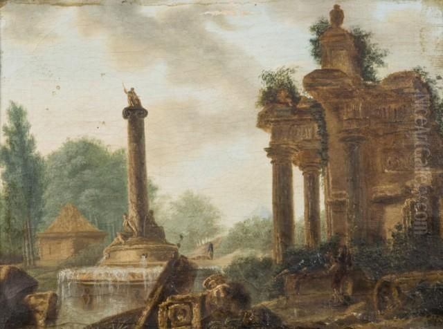Ruines Animees Oil Painting by Pierre-Antoine Demachy