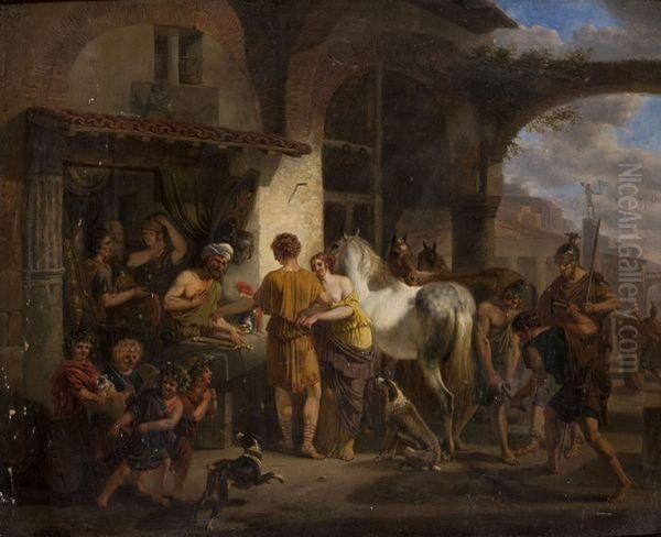 LeMarechal-ferrant Romain Oil Painting by Jean Louis (Marnette) De Marne