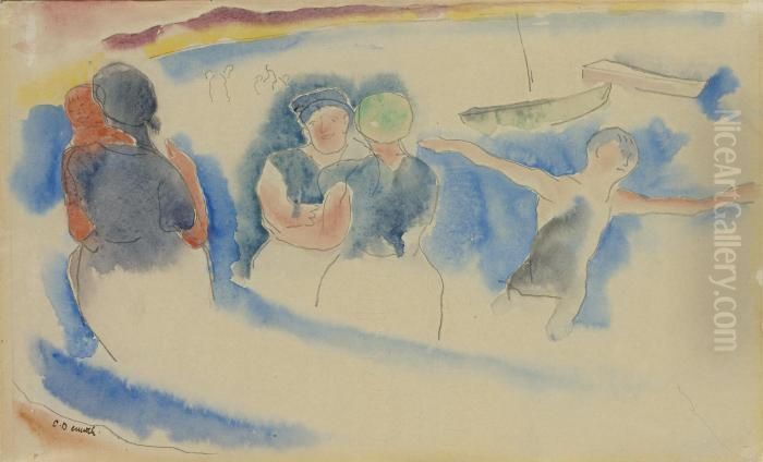 Bathing Beach Oil Painting by Charles Demuth