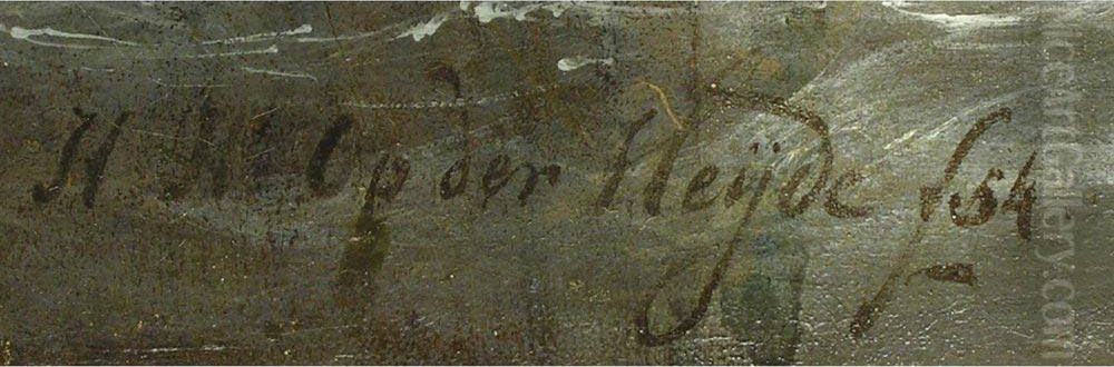 Fischerboote Im Sturm Oil Painting by Herman Henry Op Der Heijde