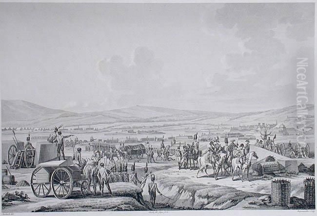 Napoleon Wizytujacy Wojska Pod Gdanskiem Oil Painting by Francois Dequevauviller