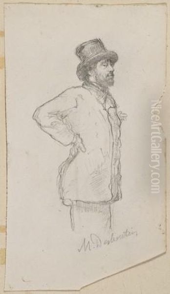 Degas Au Chapeau Oil Painting by Marcellin Desboutin