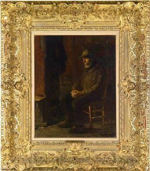 Nach Der Arbeit Oil Painting by Louis Marie Desire-Lucas