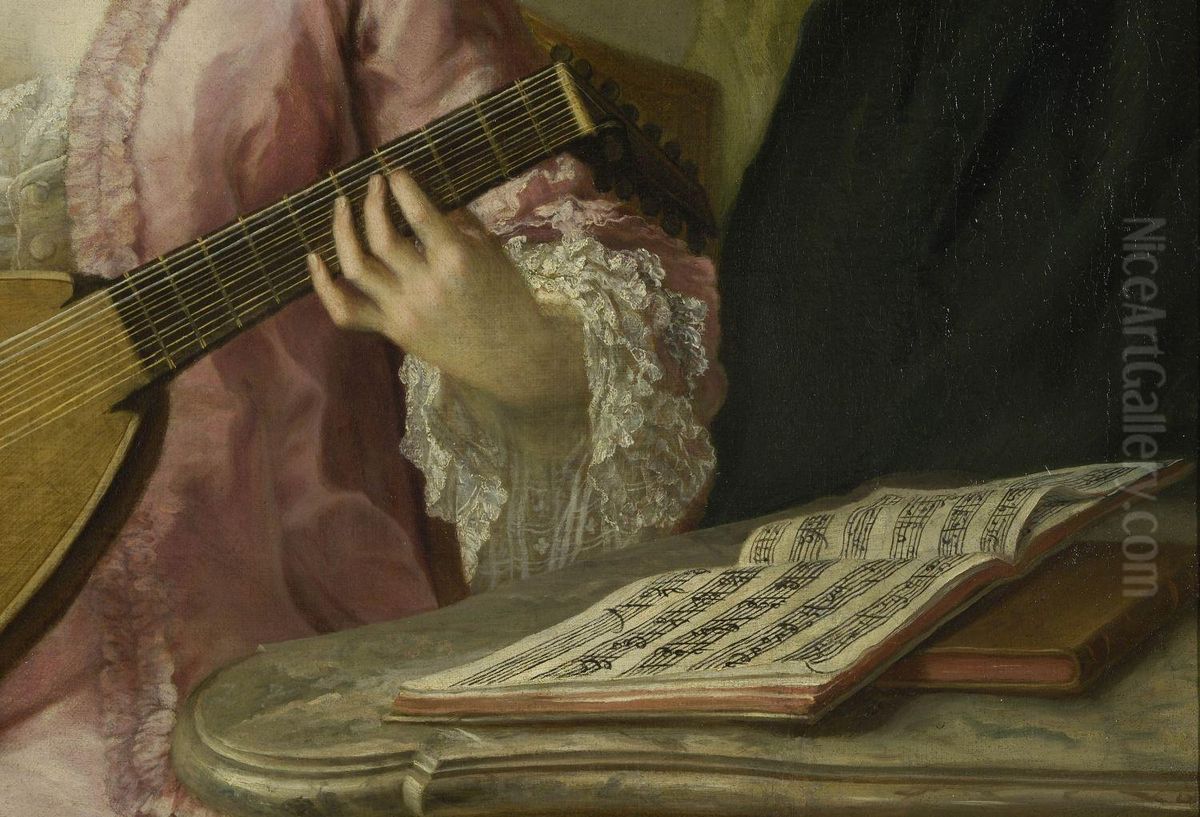 Bildnis Einer Lautenspielerin Oil Painting by Georg Desmares