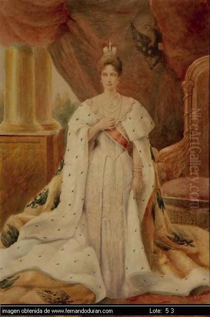 Retrato De La Ultima Zarina Rusa, Casada Con El Zar Nicolas Ii Oil Painting by Fernand Desmoulins