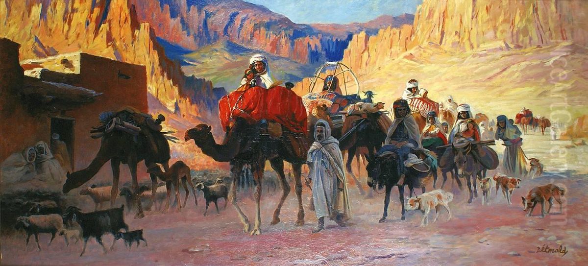 Larrivee De La Caravane Oil Painting by Henry Edward Dethold