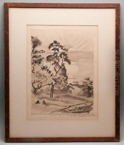 Riverside Terrace Oil Painting by Frederick K. Detwiller