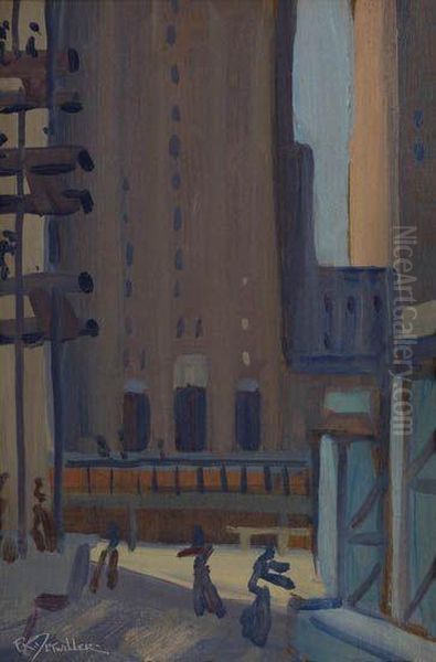 Rockefeller Center Oil Painting by Frederick K. Detwiller