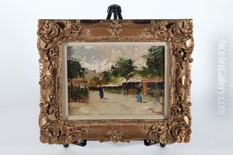 Street Scene Figures Oil Painting by Andre Devambez