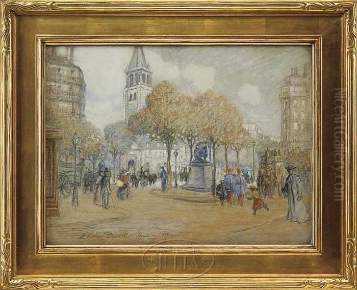 Saint Germain Des Pres Oil Painting by Frederick Usher Devoll