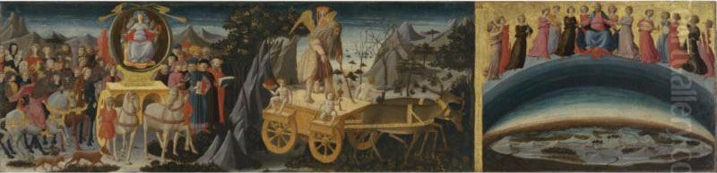 The Triumph Of Fame, The Triumph Of Time And The Triumph Of Eternity Oil Painting by Domenico Di Michelino