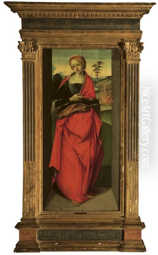 An Allegorical Figure Of Faith Oil Painting by Michelangelo Di Pietro Mencherini