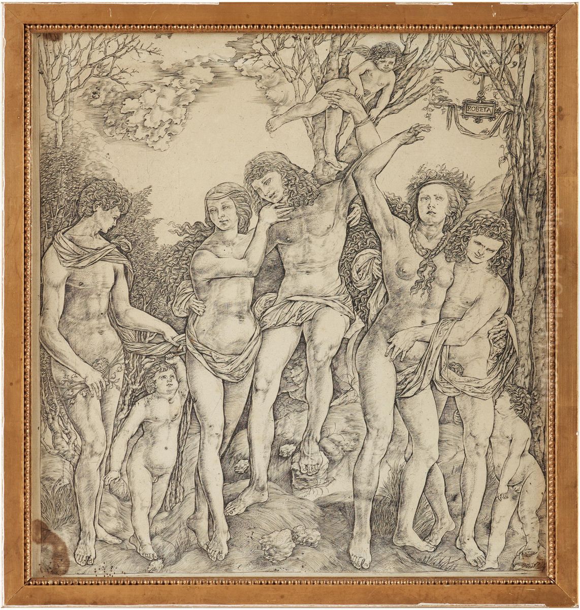 Allegory Ofcarnal Love Oil Painting by Cristofano Robetta