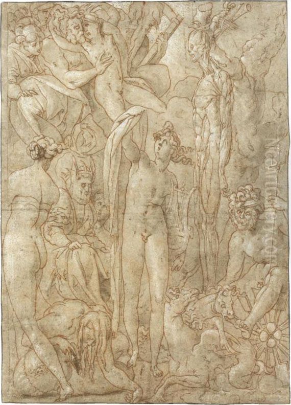 Gods Weeping At The Fate Ofmarsyas Oil Painting by Fiorentino Rosso