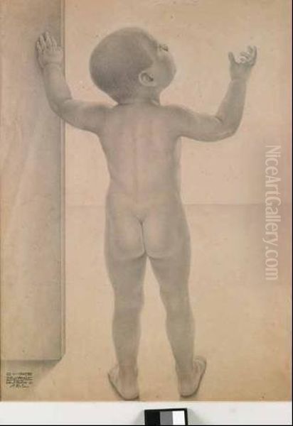 Nudo Di Bambino Oil Painting by Cagnaccio Di San Pietro