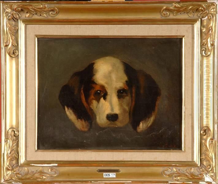 Tete De Chien Oil Painting by Narcisse Virgilio Diaz De La Pena
