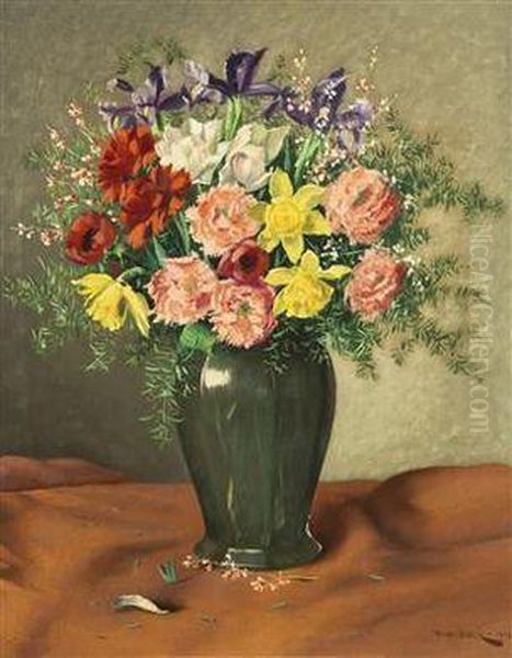 A Bouquet Oil Painting by Xaver Frantisek Diblik