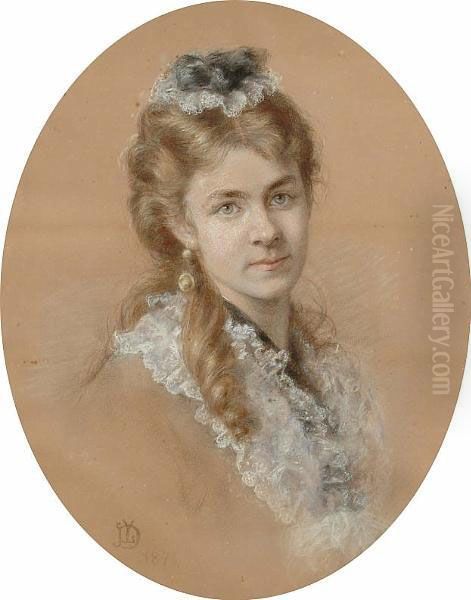 Portrait Of Philippa Gertrud, With Another Of A Gentleman By The Same Hand Oil Painting by Lowes Cato Dickinson