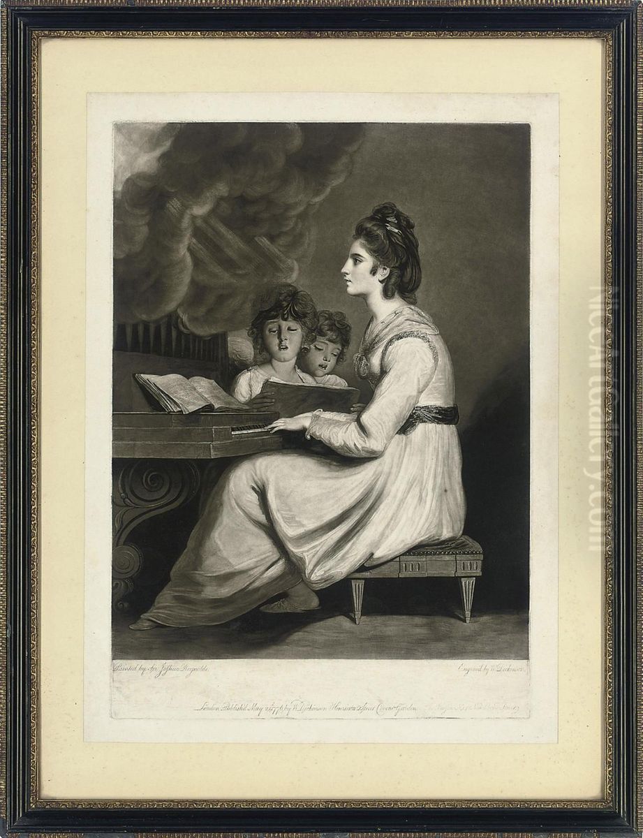 Mrs Sheridan As Saint Cecilia Oil Painting by William Dickinson