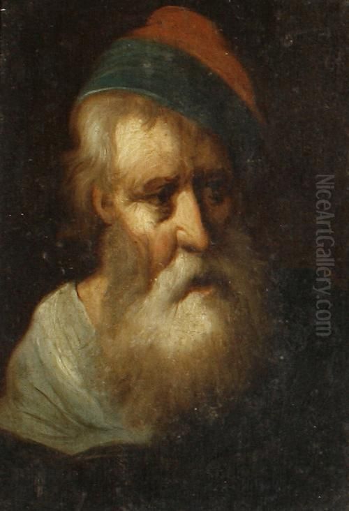 Portrait Of An Elderly Man Oil Painting by Christian Wilhelm Ernst Dietrich