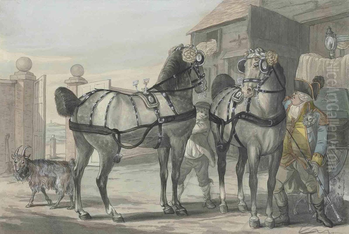 A Coachman And His Team Oil Painting by Robert Dighton