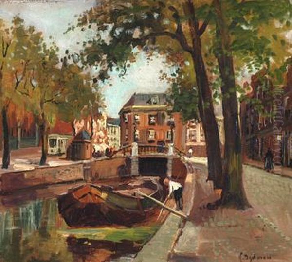 Toussaintkade Oil Painting by Christoffel Hendrik Dijkman