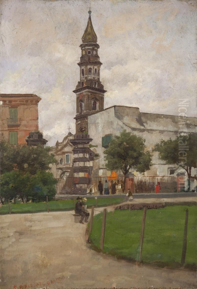 Porta Del Carmine Nel 1880 Oil Painting by Francesco Paolo Diodati