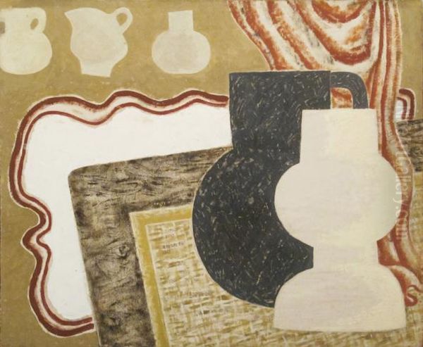 Vases On A Table Oil Painting by Jessica Stewart Dismorr