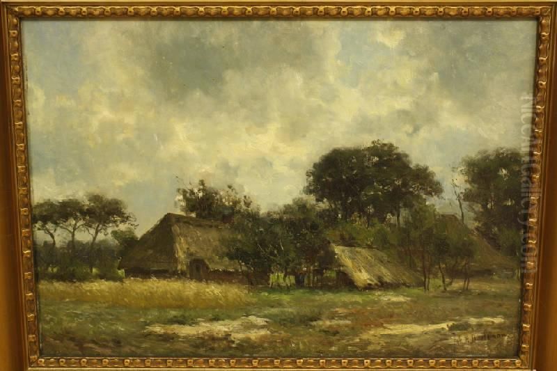 Hutten Op De Heide Oil Painting by Johan Hendrik Doeleman
