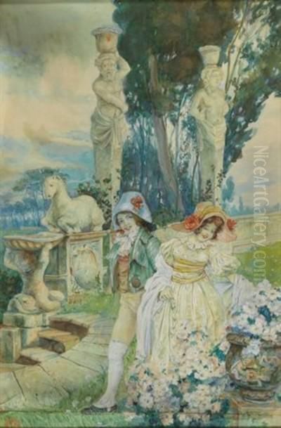 Scena Galante Oil Painting by Gatti Domenico