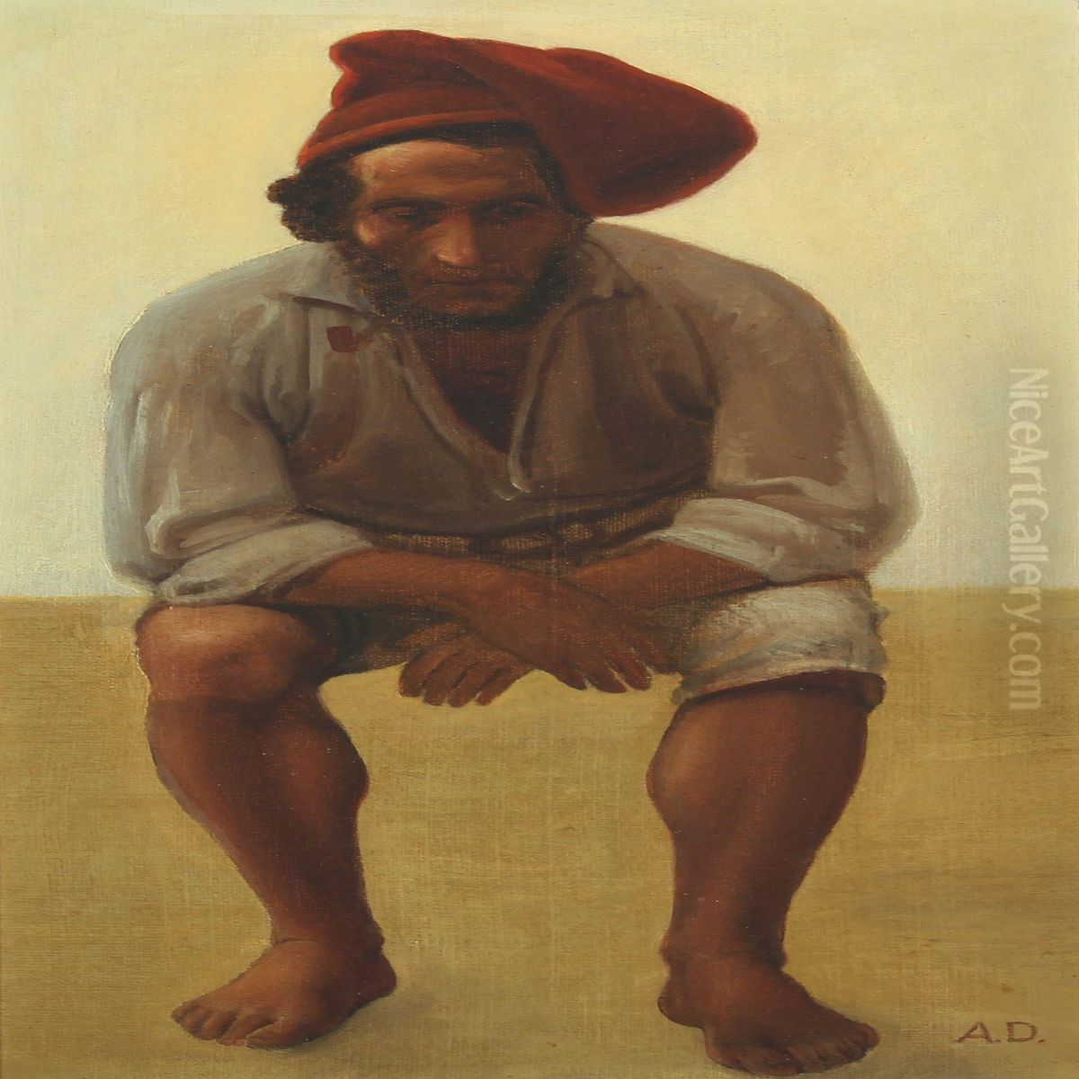 Portrait Of A Fisherman Oil Painting by Anton Laurids Johannes Dorph