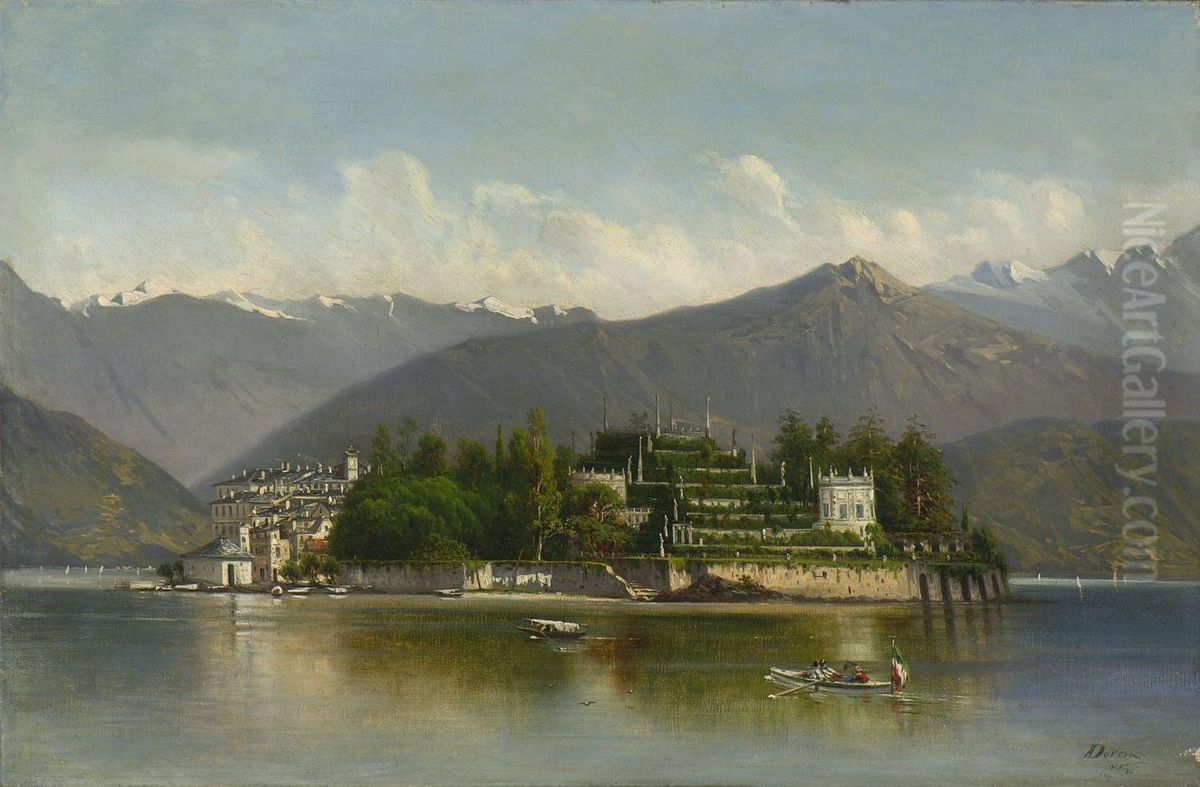 Blick Auf Die Isola Bella Im Lago Maggiore Oil Painting by Achille Dovera
