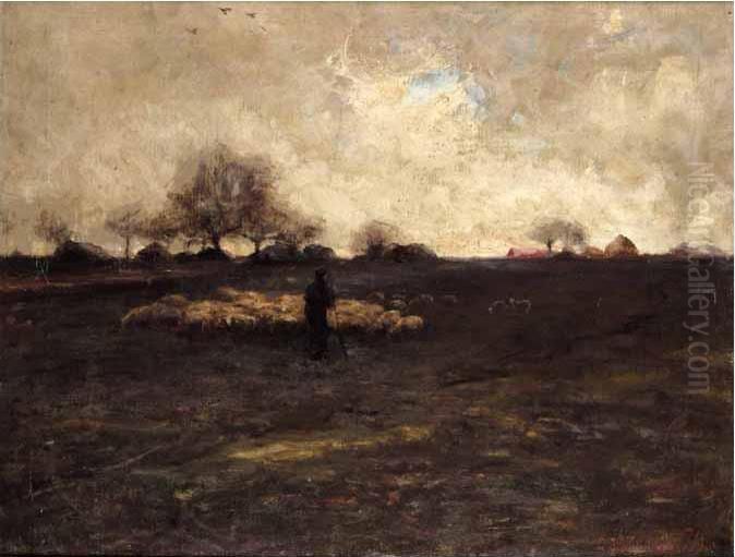 Late Autumn At Barbazon Oil Painting by Thomas Millie Dow