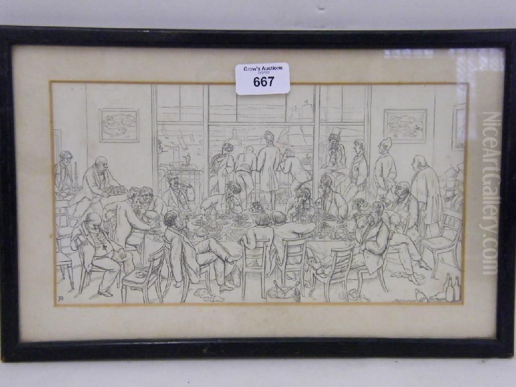 Dinner Down The River Oil Painting by Richard Doyle