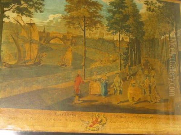 Prospect Of A Noble Terraswalk Oil Painting by Nathan Drake