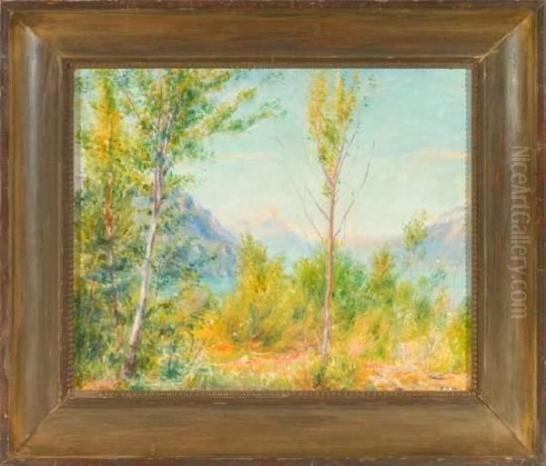 Sommertag An Einem Bergsee Oil Painting by Rudolf Dreher