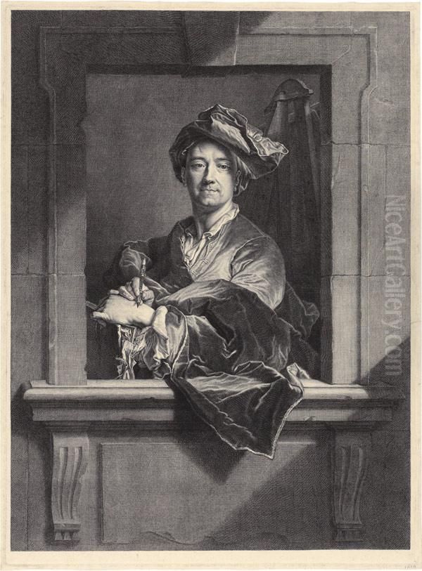 Portrait Hyacinthe Rigaud Oil Painting by Pierre Drevet