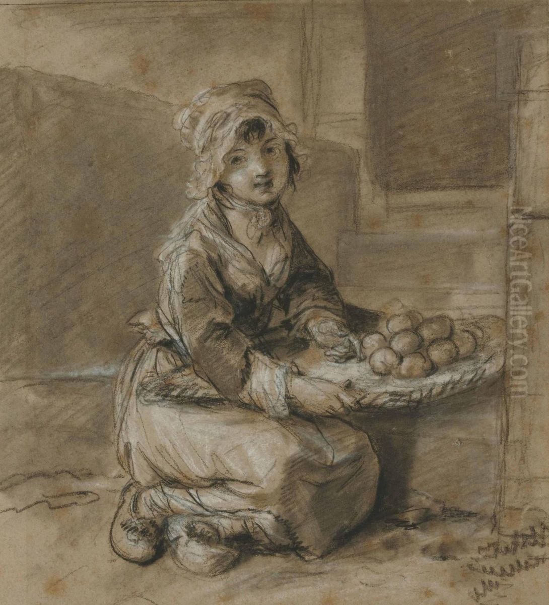 Jeune Fille Aux Fruits Oil Painting by Martin Drolling