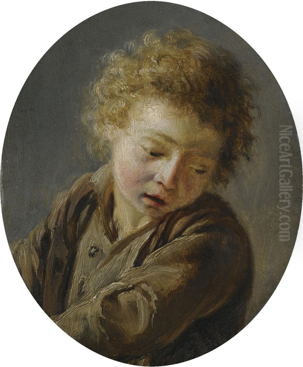A Study Of A Young Boy Oil Painting by Martin Drolling