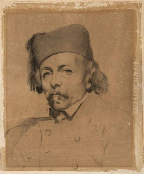 Portrait D'homme Coiffe D'un Bonnet Oil Painting by Martin Drolling