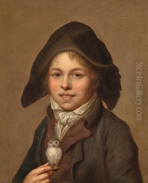 His Favorite Pet Oil Painting by Martin Drolling