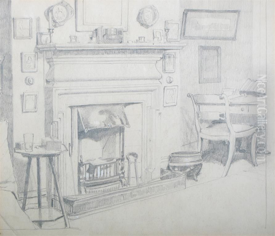 The Fireplace Oil Painting by Malcolm Drummond