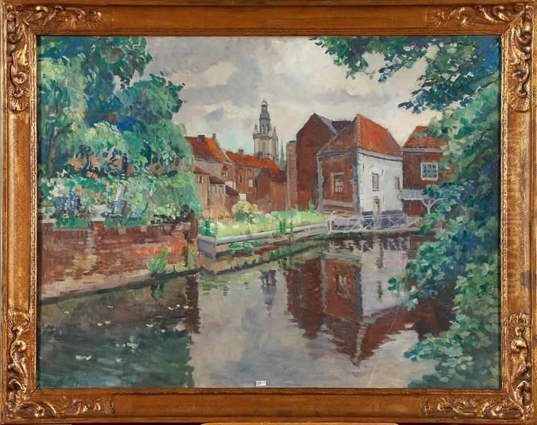 Vue De Ville Oil Painting by Mathilde, Comtesse Du Monceau De Bergendael