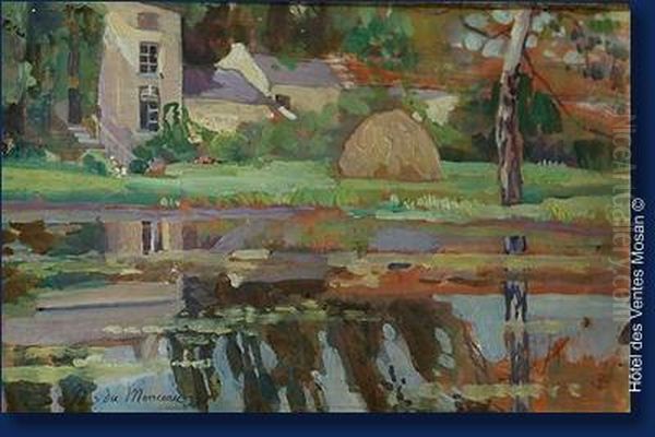 Paysage Au Lac Oil Painting by Mathilde, Comtesse Du Monceau De Bergendael