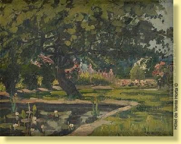 Les Nenuphars Oil Painting by Mathilde, Comtesse Du Monceau De Bergendael