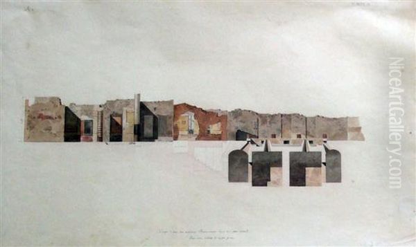 Section Of One Of The Championnet House Oil Painting by Felix Louis Jacques Duban